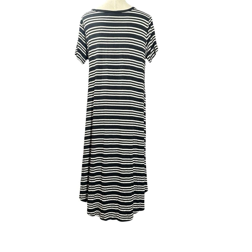 NEW LuLaRoe Womens Dress Size M Carly Black White Stripe Beach Swim Hi-Low Flowy - Picture 6 of 8